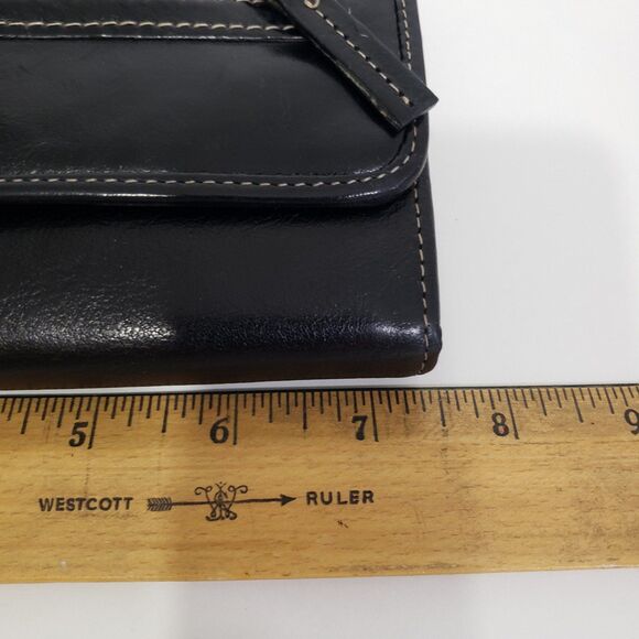 Women's Genuine Leather Black Wallet; Approx 8 x 4 - Picture 7 of 10